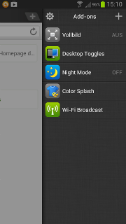 App - Dolphin Browser - Add on - Desktop Toggles