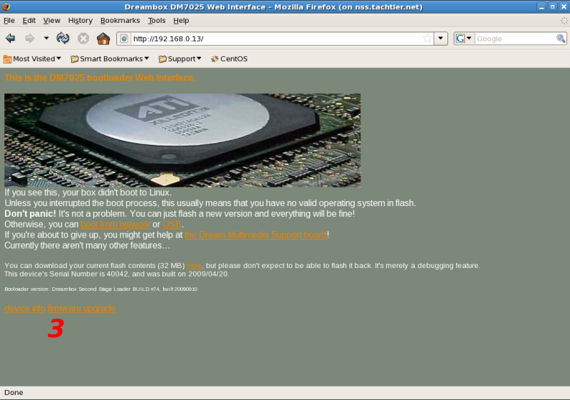 Dreambox DM7025 Web Interface - Seite 1