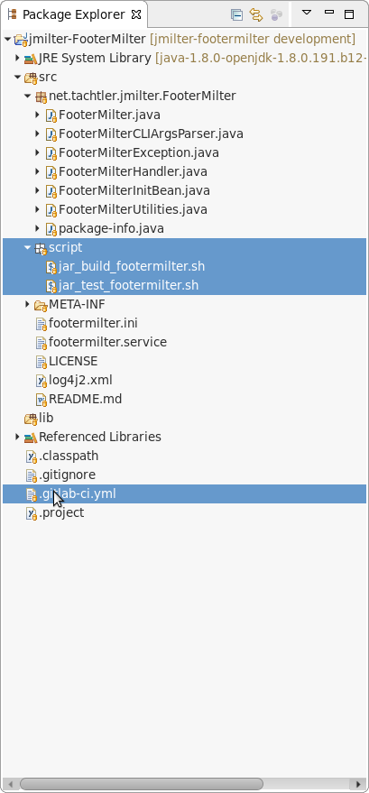 Eclipse IDE for Java EE Developers - Project Explorer - FooterMilter