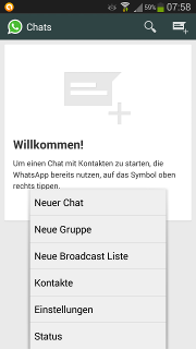 App - WhatsApp - Menü