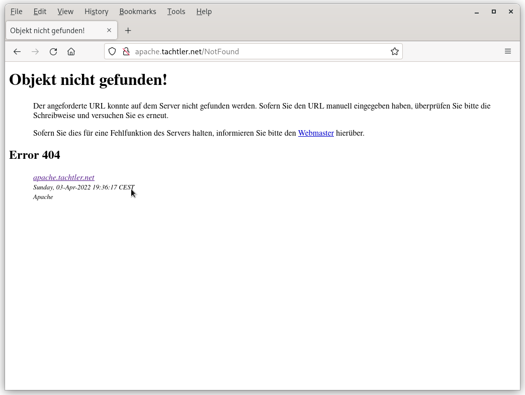 Apache HTTP Server - Mozilla Firefox - /NotFound - ServerTokens - bottom.hml - Datum und Uhrzeit