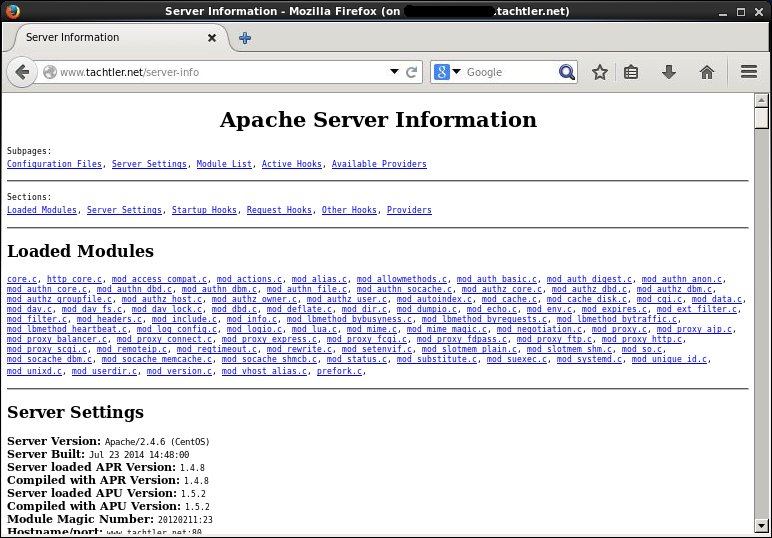 CentOS-7 - Apache - Server-Info