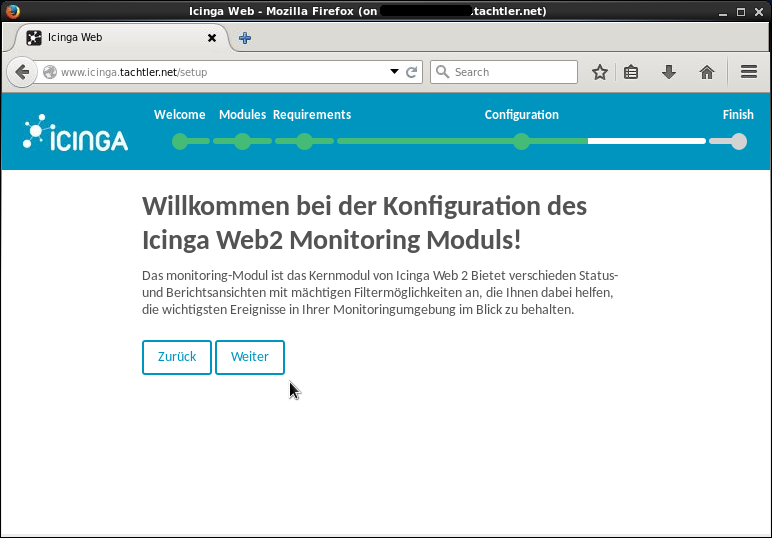 Icinga Web 2 - Setup Monitoring Modul