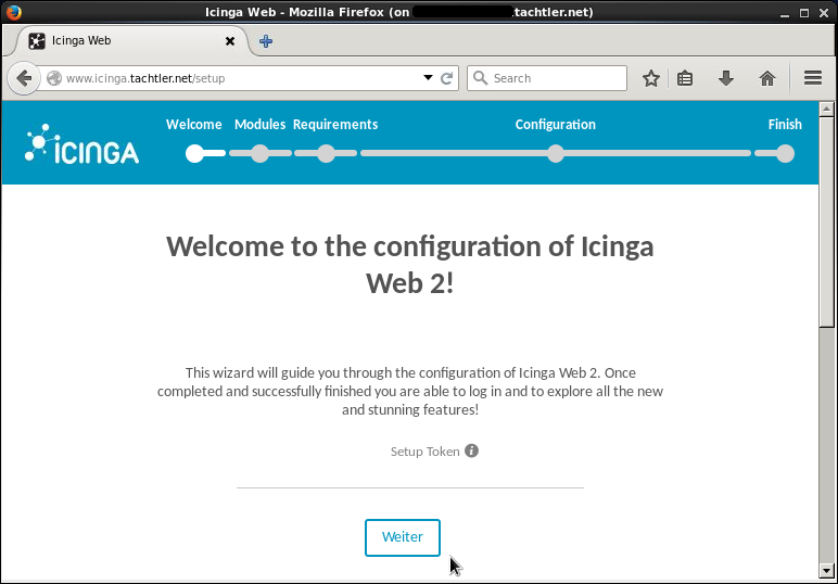 Icinga Web 2 - Setup Welcome