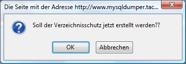 MySQLDunper - Installation - Verzeichnisschutz - OK