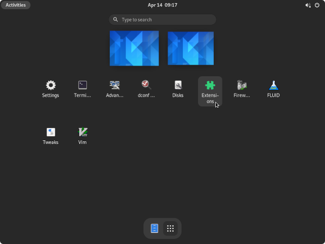 ArchLinux - Activities - Show Applications - extensions - GNOME 40.0.0