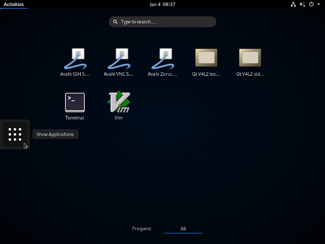 ArchLinux - GNOME - Activities App-Screen