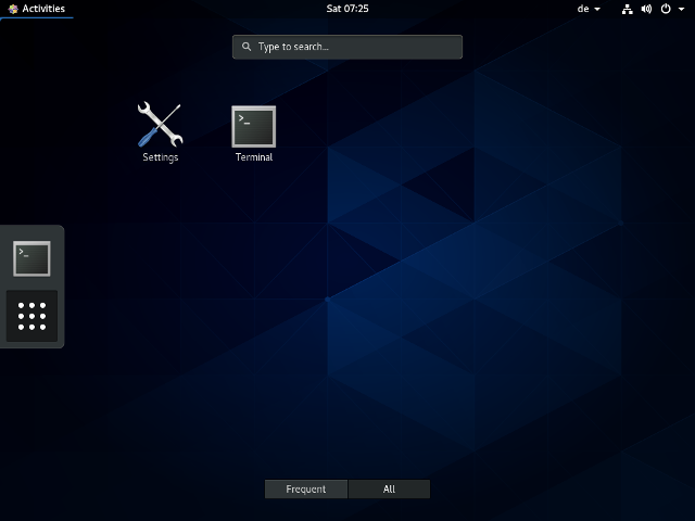 CentOS 8 - DVD - Aktivitäten - Applikationen - Bildschirmkopie