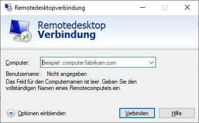 Microsoft™ Remote Desktop Client - Start