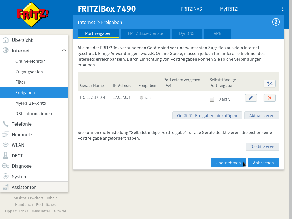 fritzbox_7490_internet_freigaben_portfreigaben_freigaben_fuer_geraet_neue_freigaben_freigabe_anlegen_ok_ok_aktiviert.png